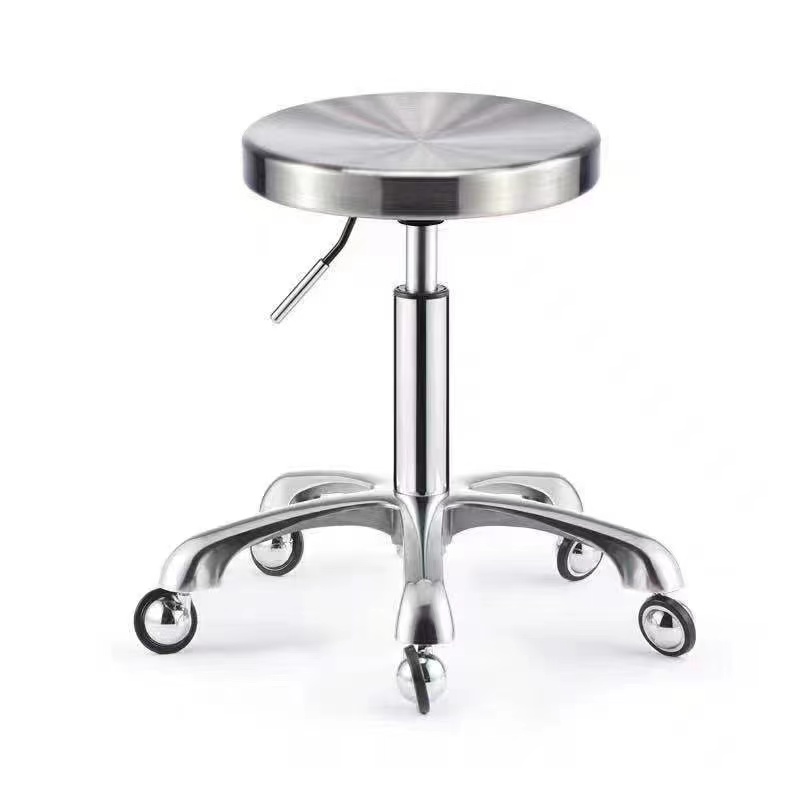 Medical Lab Chair - Professional stainless steel salon stool, hydraulic