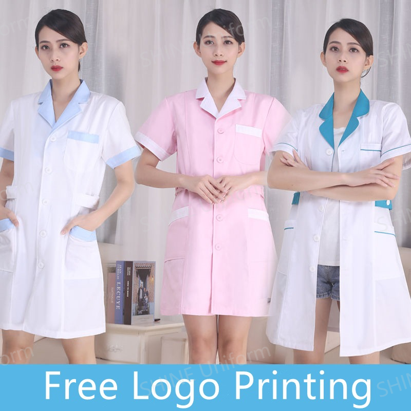 White Nurse Uniforms Short Sle - Lab Coat Medical 评论和价格